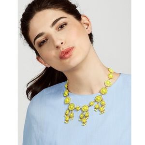 BaubleBar Yellow Sundrop Bib Necklace Acrylic Stones Gold Tone Metal - READ